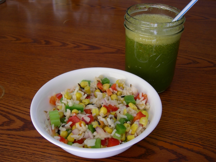 AdditiveFree Eats Gerson approved Rice Bowl with Green Juice!