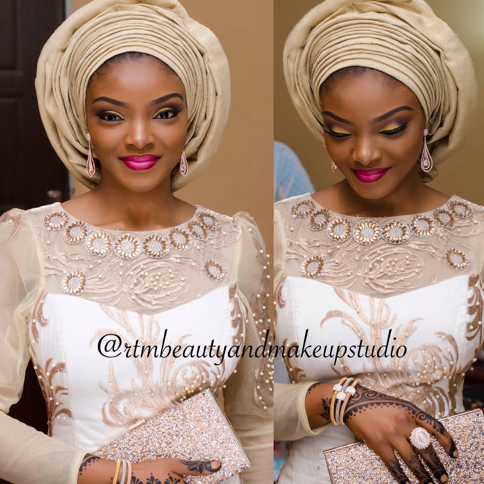 Heaven Brides Fuchsia Pink And Champagne Gold Combo