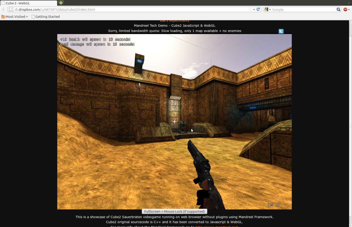 Free and Open Source 3D Game Cube 2 Sauerbraten Ported to WebGL ~ Ubuntu Vibes