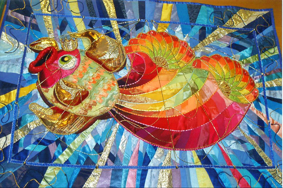 Японка отобрала 80 для выклеивания картины из аппликаций лоскутков 69 шелковых а остальные бумажные