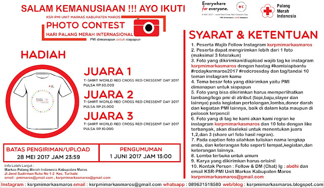 Photo Contest Internasional Red Cross Day 2017 KSR PMI Unit Markas Kabupaten Maros