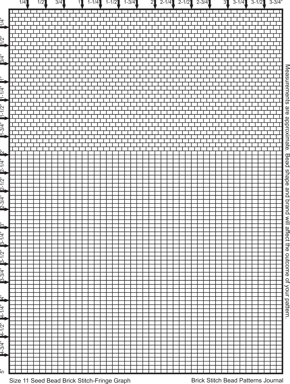 Brick Stitch Bead Patterns Journal Size 11 Seed Bead Graph Paper Brick 