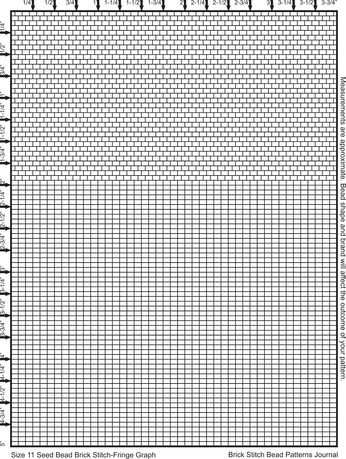 Brick Stitch Bead Patterns Journal Size 11 Seed Bead Graph Paper Brick Brick Stitch Bead Patterns Journal Size 11 Seed Bead Graph Paper Brick