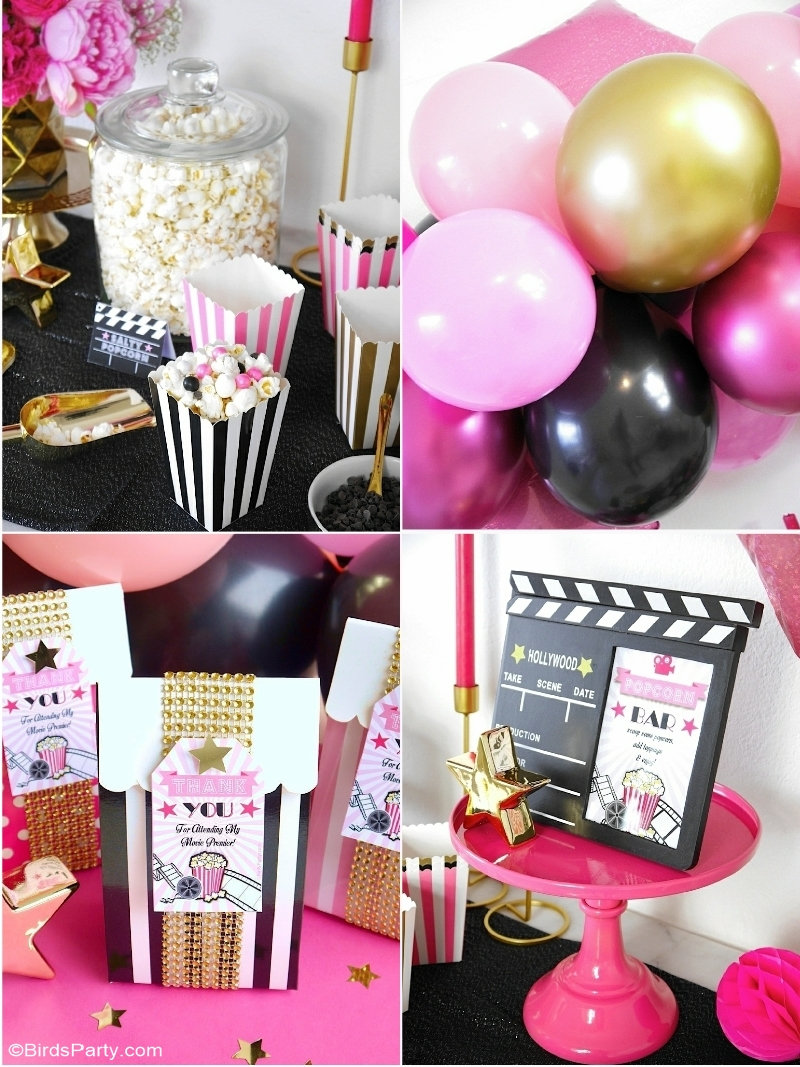 Popcorn Balloon Movie Night Movie Birthday Party Popcorn Food Balloons Birthday Party Kids Birthday Decorations