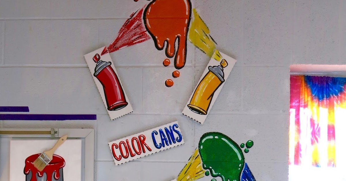 Cassie Stephens In the Art Room Spray Paint Wall Display!