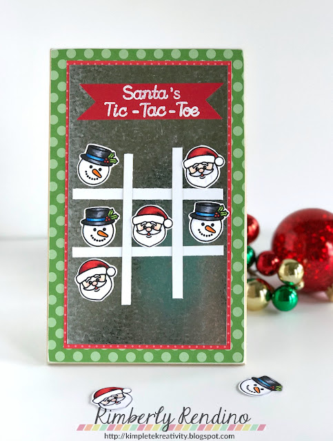magnetic tic-tac-toe game | kimpletekreativity.blogspot.com | Sunny Studio Stamps | Christmas | holiday | santa | snowman | handmade | handmade gift | papercraft 