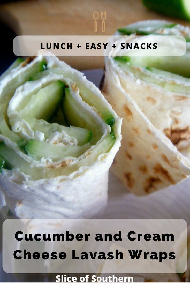 Slice of Southern Cucumber and Cream Cheese Lavash Wraps