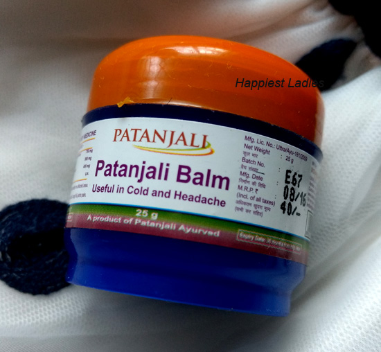 Patanjali Balm Ayurvedic product for Cold and Headache Happiest Ladies