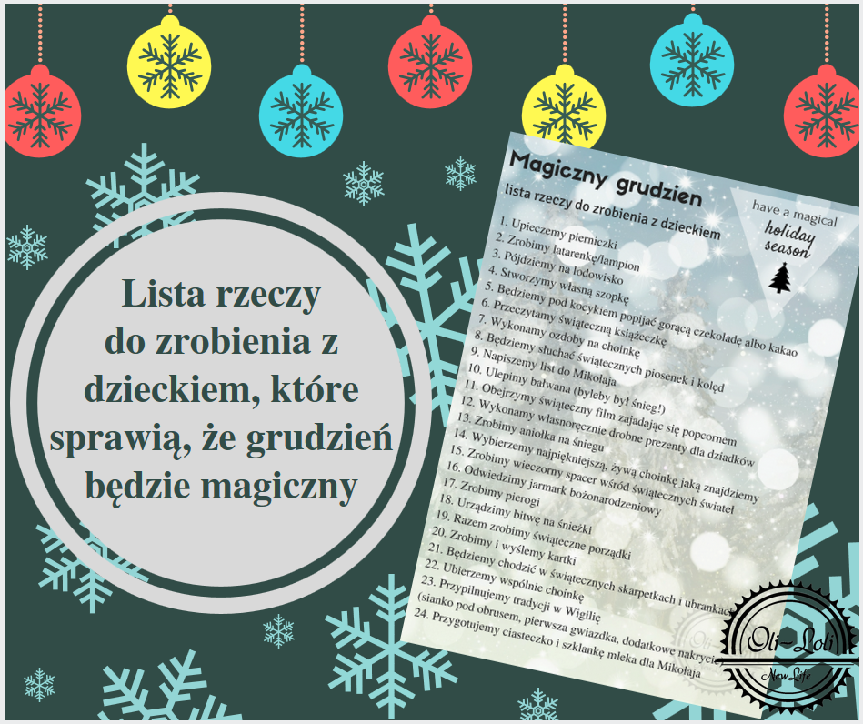Lista Rzeczy Do Zrobienia Z Przyjaciółką Magiczny grudzień: lista rzeczy do zrobienia z dzieckiem - Oli Loli New