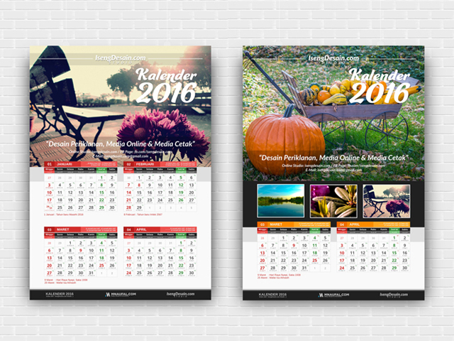 Download Template kalender 2016 Gratis