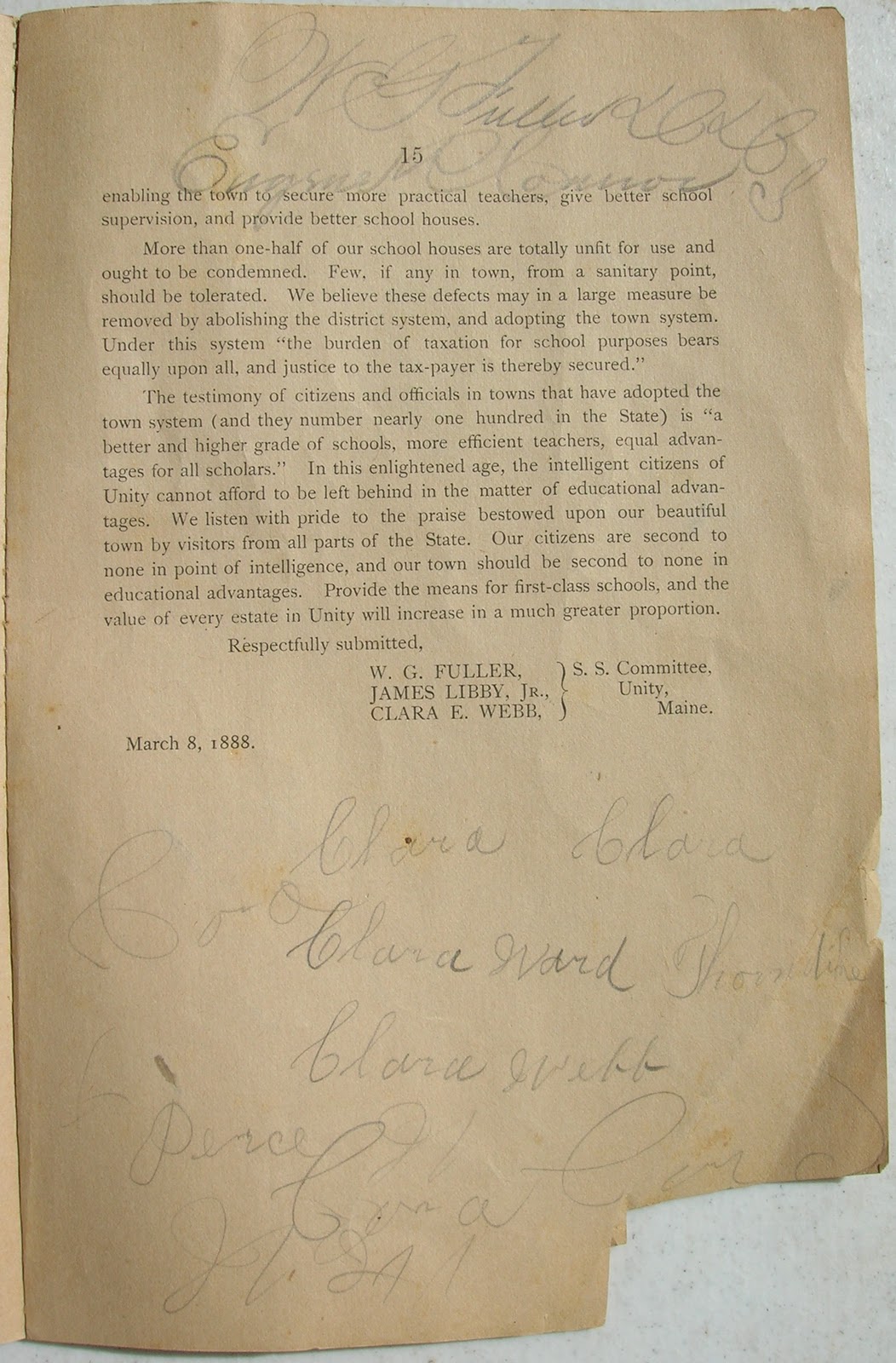 Heirlooms Reunited 1888 Annual Report of Unity, Maine