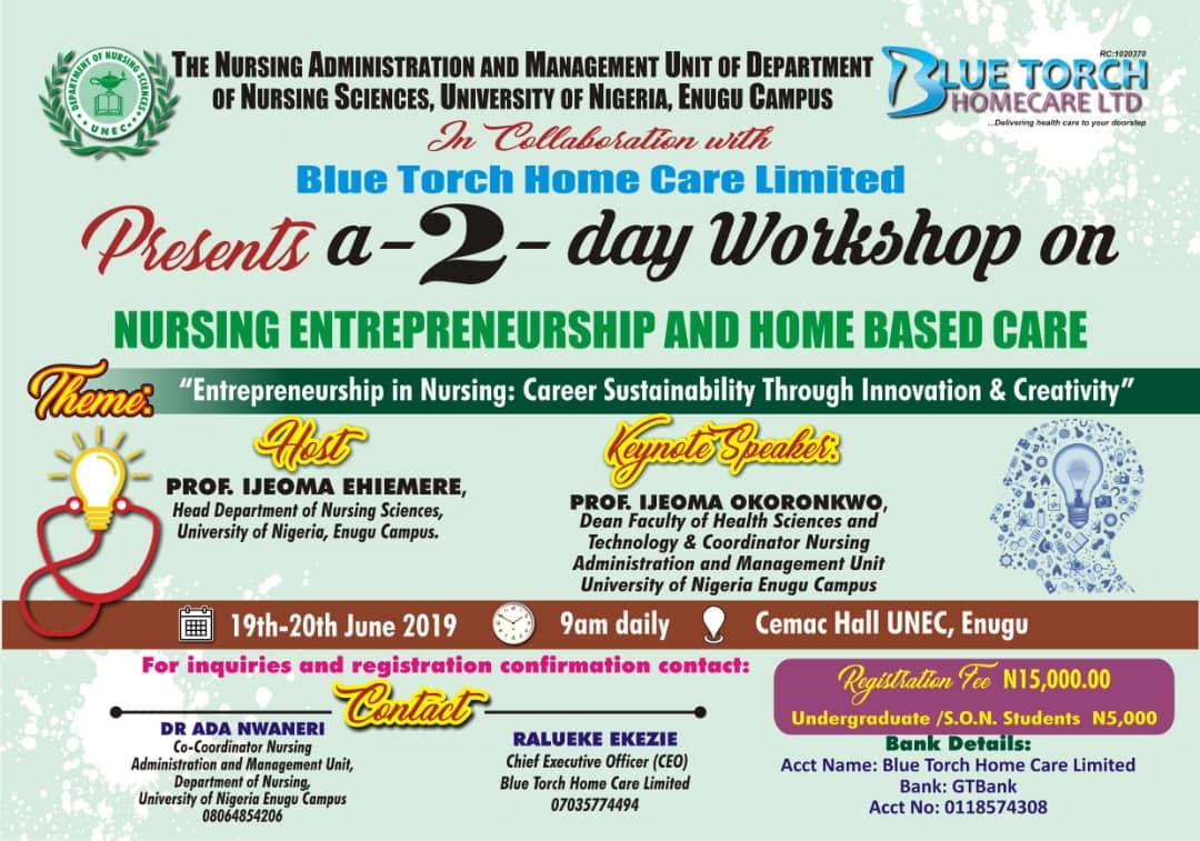 Nursing Entrepreneurship and Home Based Care Workshop- University of Nigeria Enugu Campus Nigeria