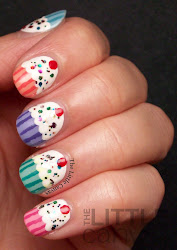 cupcake nail birthday colors