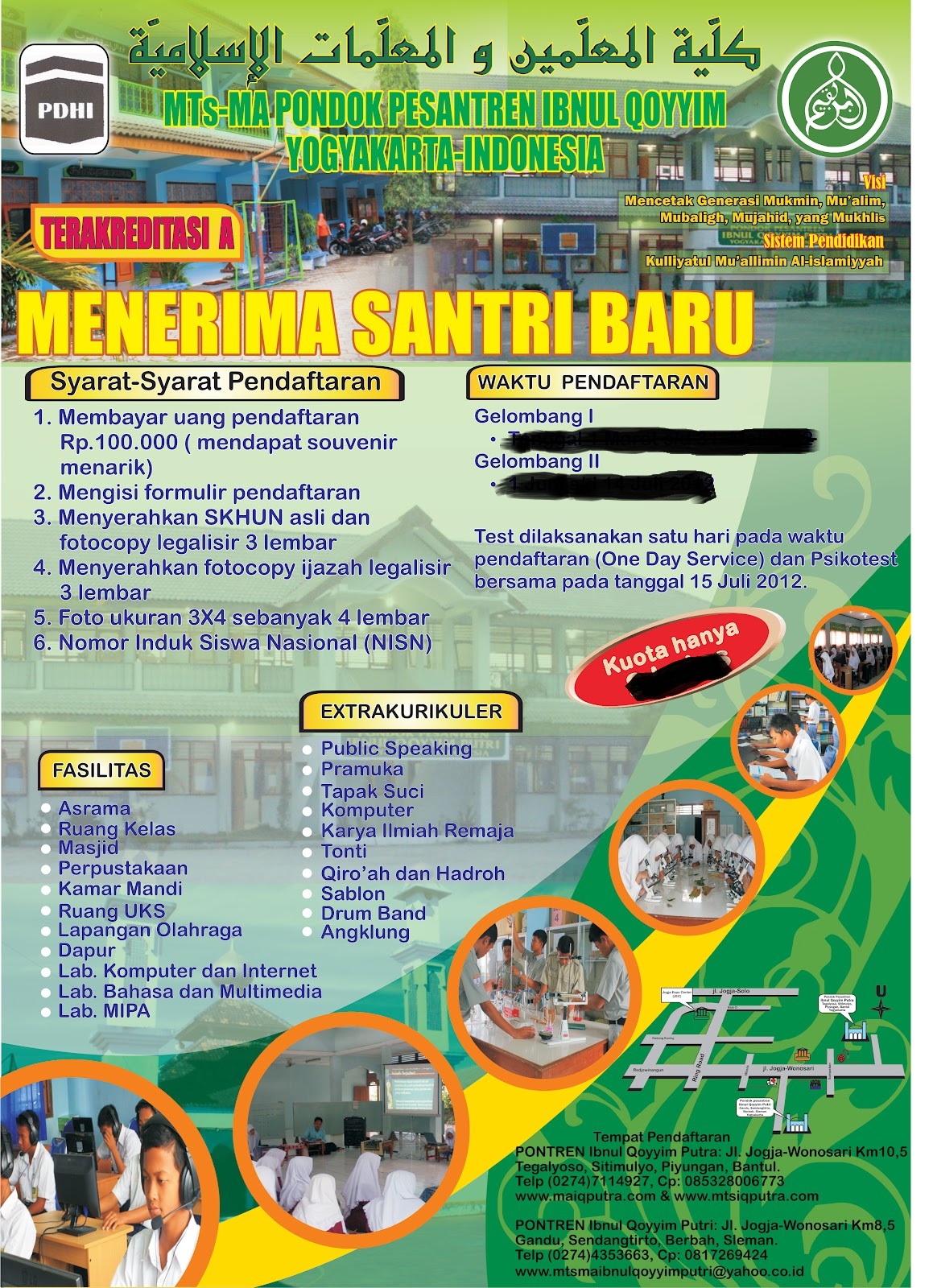 PENERIMAAN SANTRI BARU 2013 - Extrakulikuler Ibnul Qoyyim Putra