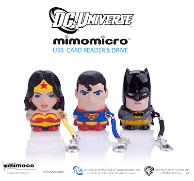 DC Comics Mimomicro Designer USB Card Reader & Drive by Mimoco - Wonder Woman, Superman & Batman