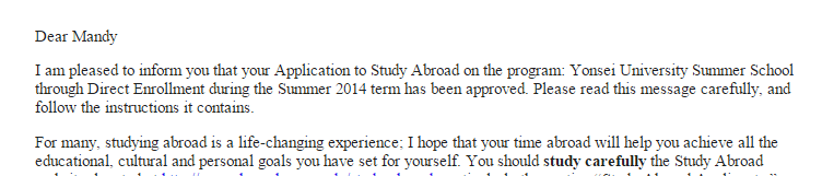 Baruch study abroad approval