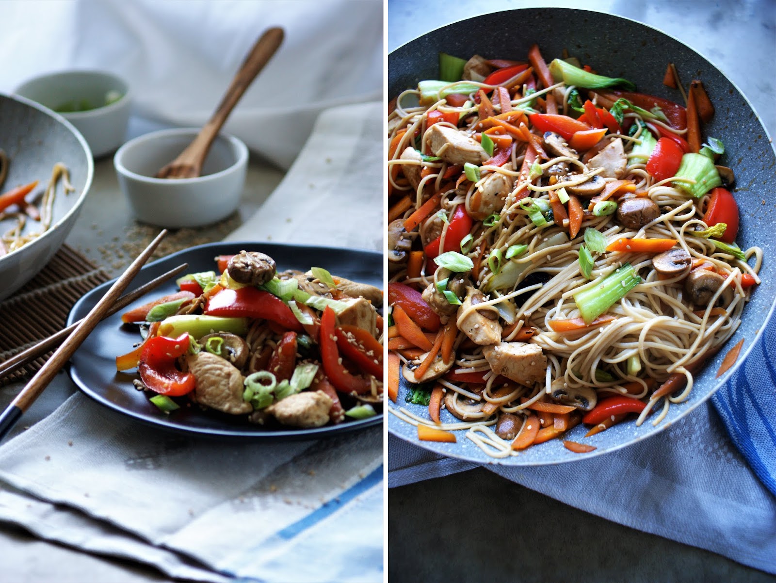 Lo Mein - Asiatische Nudelpfanne mit Hähnchen und Gemüse - Papilio Maackii Lo Mein - Asiatische Nudelpfanne mit Hähnchen und Gemüse - Papilio Maackii