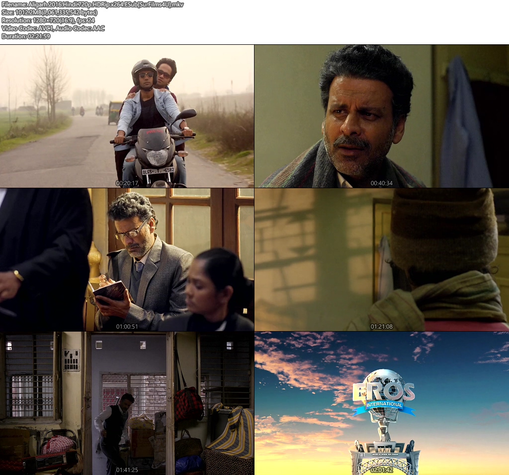 Aligarh 2016 Hindi 720p ESub HDRip x264 | 400MB 480p | 200MB HEVC Screenshot Aligarh 2016 Hindi 720p ESub HDRip x264 | 400MB 480p | 200MB HEVC Screenshot