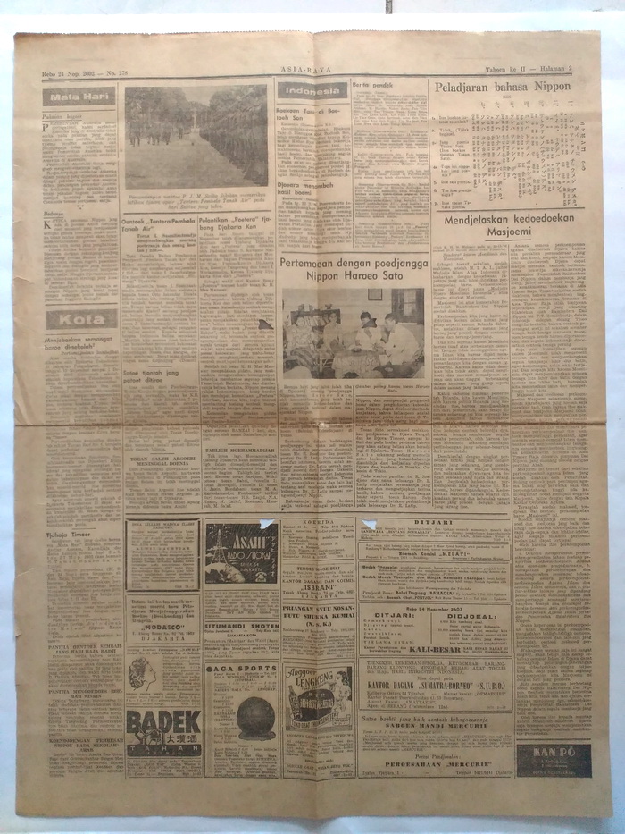Djejak Masa: Koran Asia Raya (21 Nop 2603) SOLD