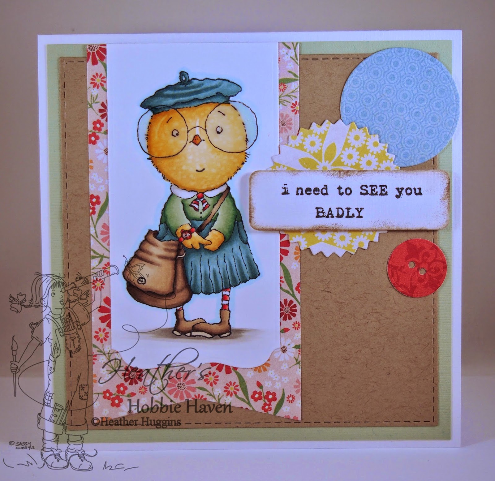 Heather's Hobbie Haven - Mimi the Chick Misses You Card Kit