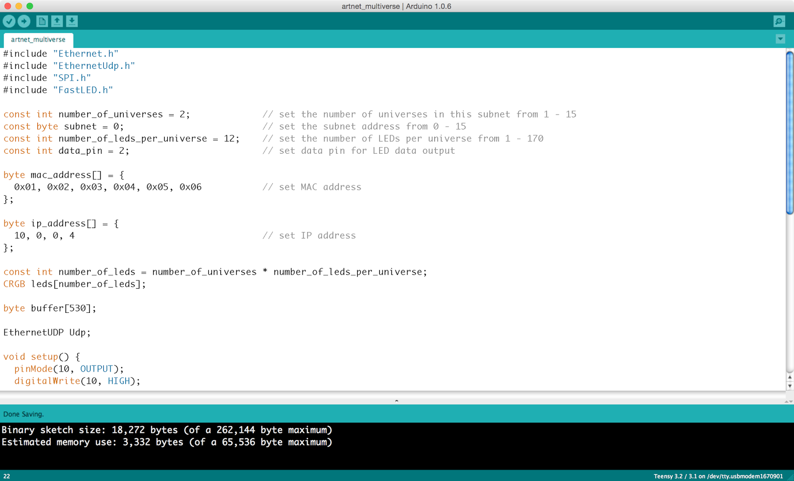 little-scale: Resolume Arena and Multiple ArtNet Universes with FastLED