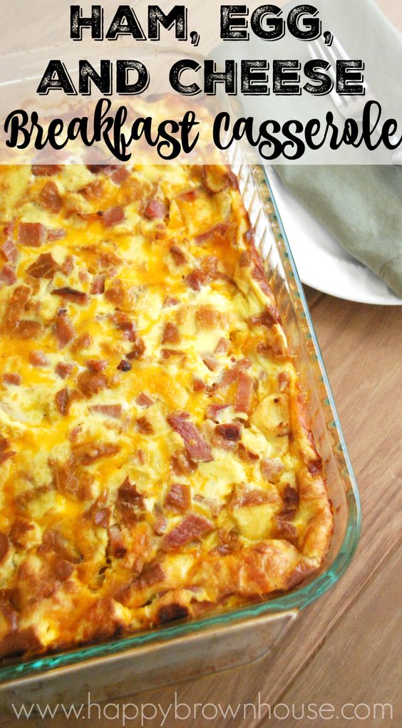 Have leftover holiday ham? This Ham, Egg, and Cheese Breakfast Casserole recipe is perfect for Christmas brunch. Make it the night before, and pop it in the oven while you open Christmas presents with the family