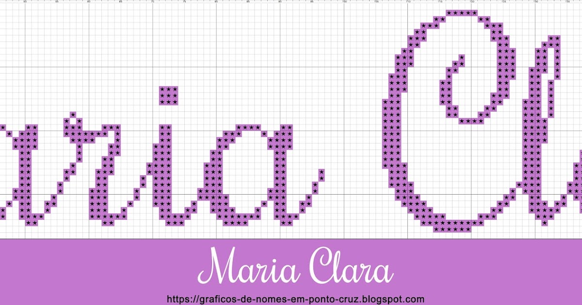 Gráficos de Nomes em Ponto Cruz: Nome Maria Clara em Ponto Cruz