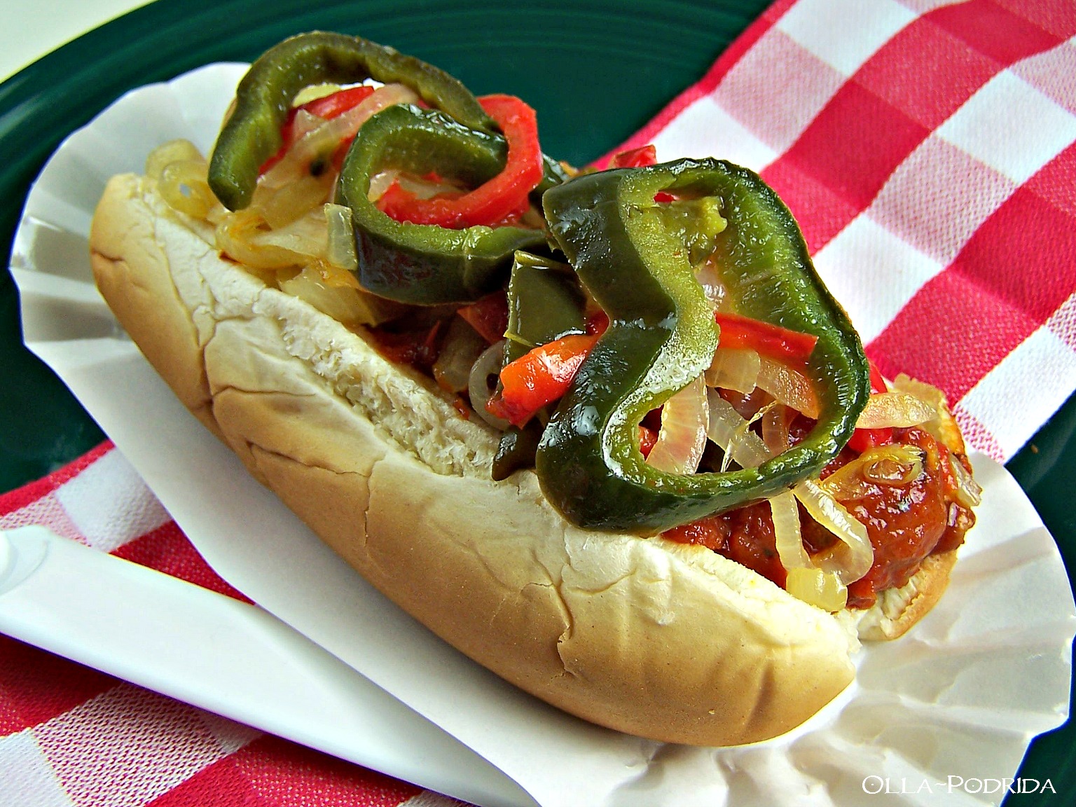 OllaPodrida Italian Sausage, Pepper & Onion Sandwiches