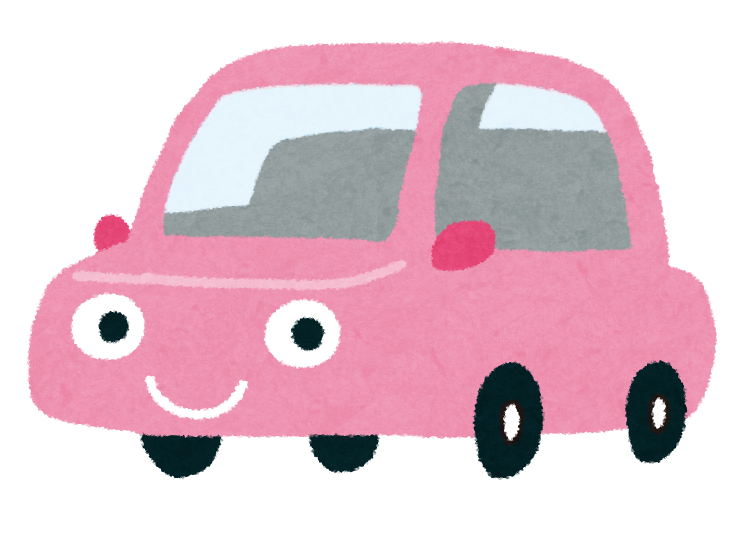 無料イラスト かわいいフリー素材集 いろいろな色の車のキャラクターのイラスト