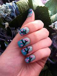 cherry blossom nail nails painted sakura branches celebrate weekend past festival mark spring