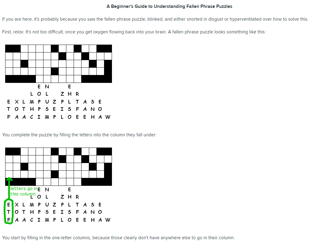 Fallen Phrases Worksheet