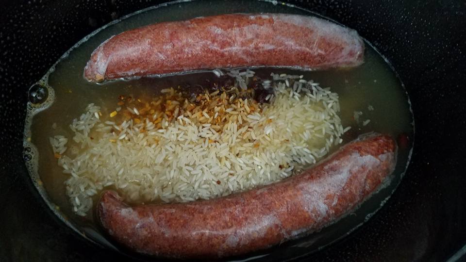 Garden 2 Plate CrockPot Dirty Sausage Rice