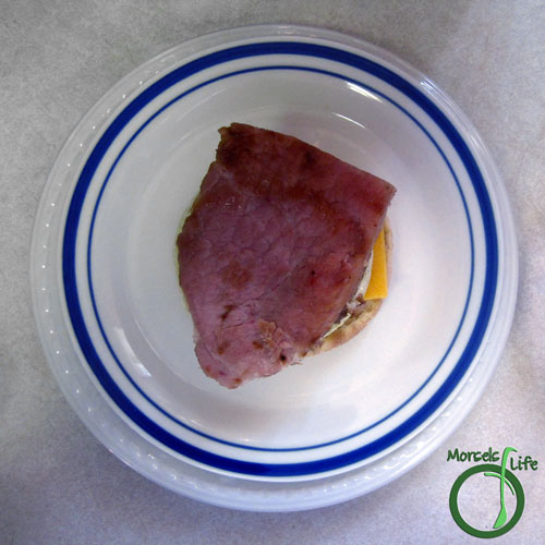 Morsels of Life - DIY Egg McMuffin Step 5 - Then layer with ham.