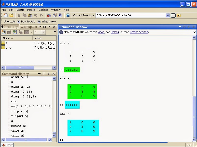 matrix in matlab matrix in matlab