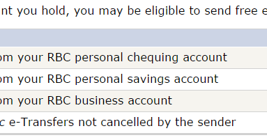 RBC的免费 Interac e-Transfer