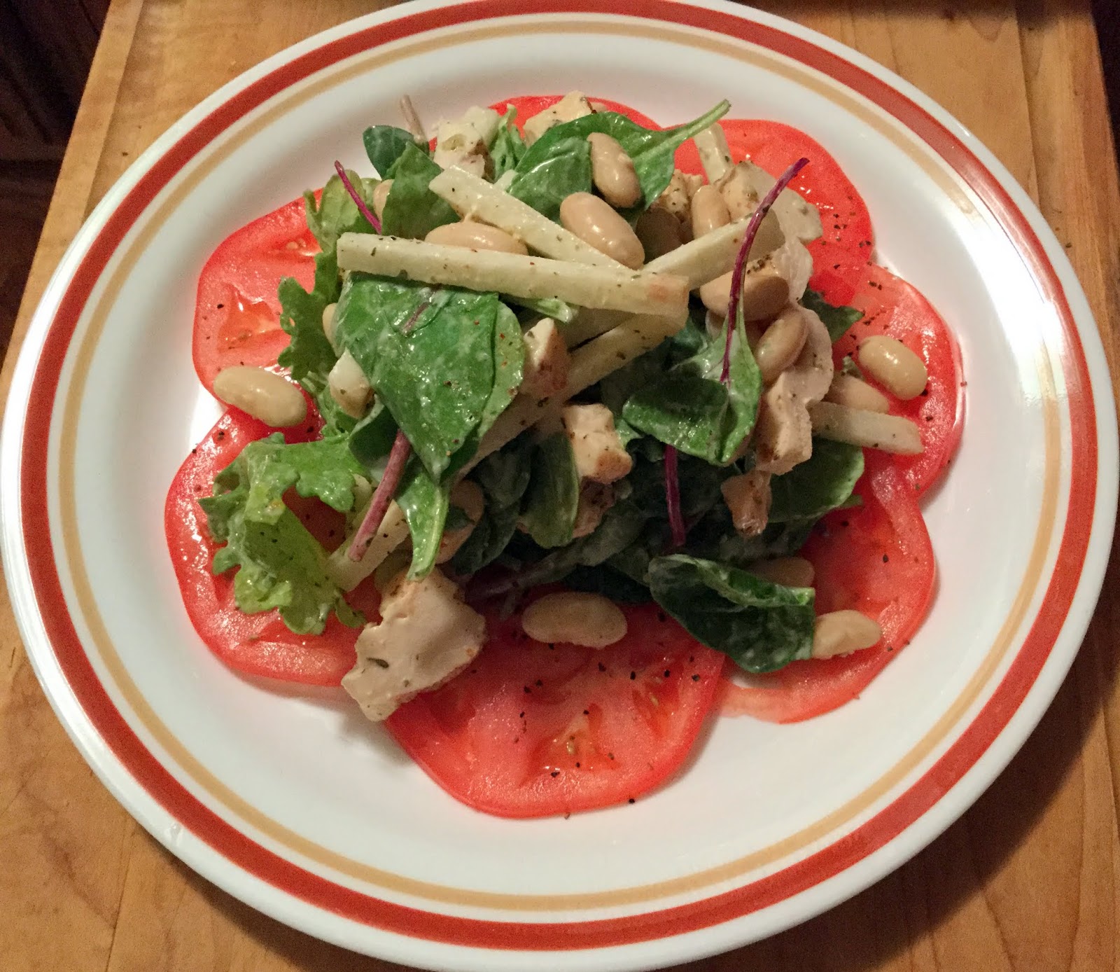 Southwest Michigan Clean Eating Tomato Carpaccio with Jicama, Grilled