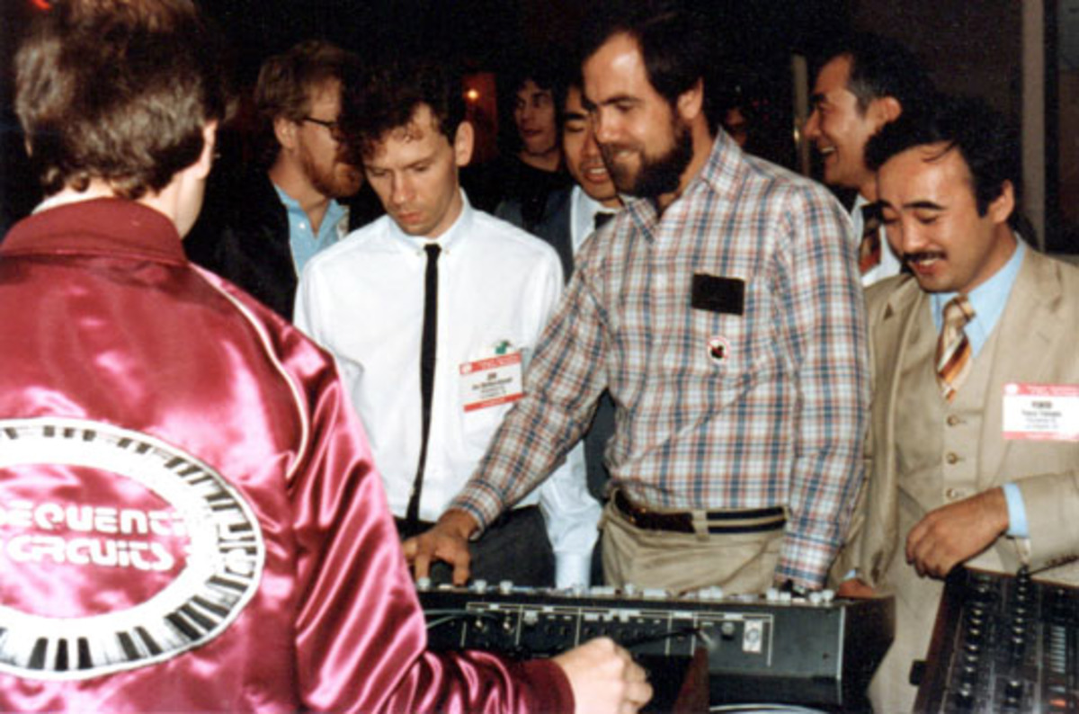 Dave-Smith-Sequential-Circuits-Prophet-600-Roland-Jupiter-6-MIDI-demo-NAMM-Show-January-1983.jpg