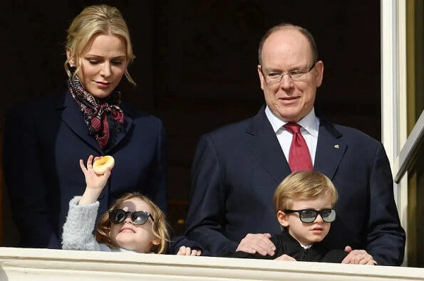Prince Albert, Princess Charlene with their children Princess Gabriella and Prince Jacques