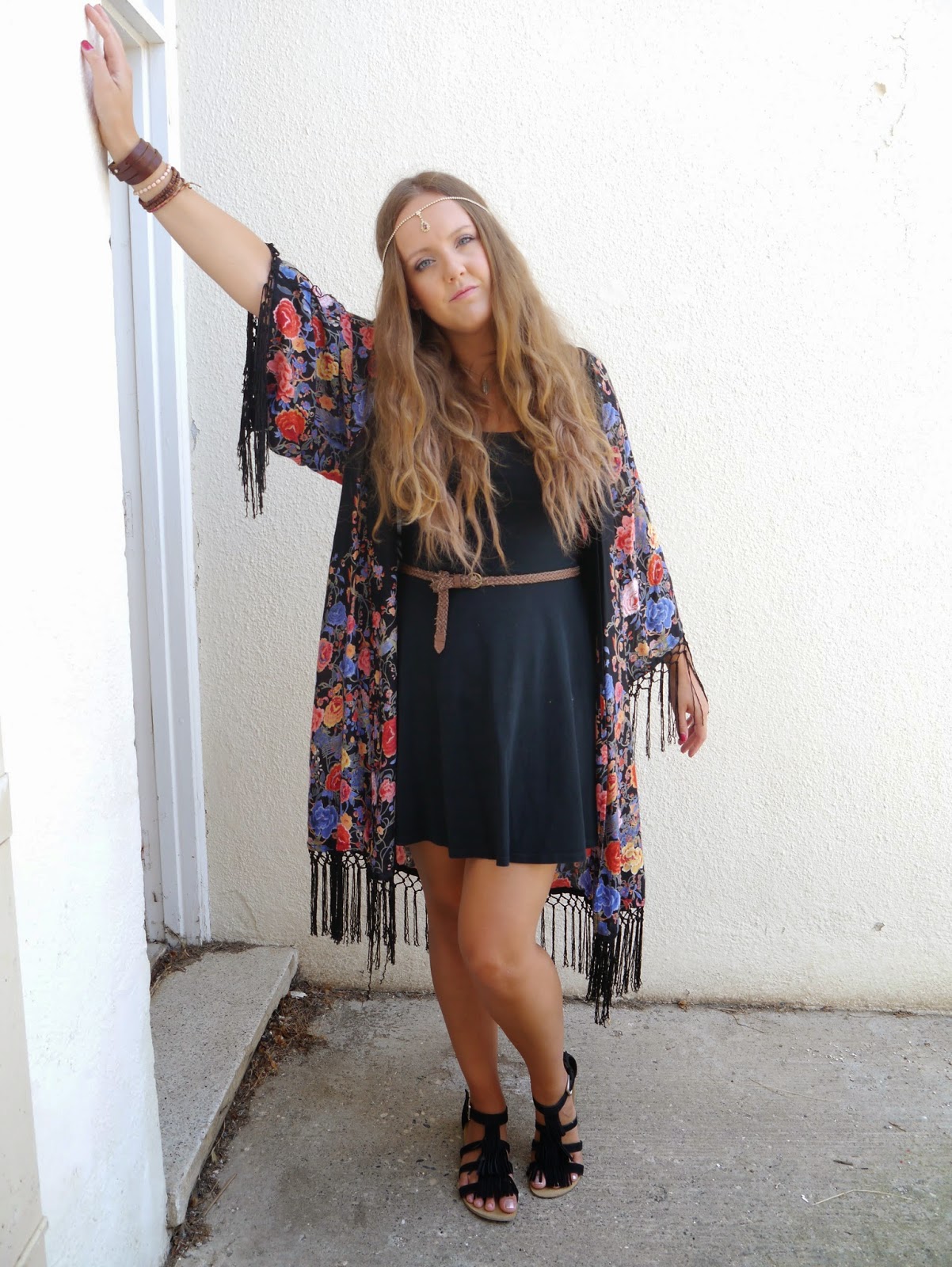 A photo of primark kaftan, topshop dress, sandals and jewellery