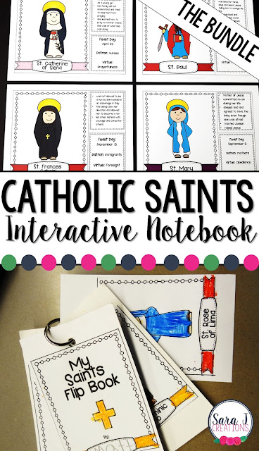 Ideas for teaching about the saints to kids. This is perfect for All Saints' Day and has lots of ideas for Catholic schools and homes.