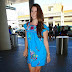 Make-up free Lana Del Rey looks gorgeous in bright blue dress to catch flight out of LAX