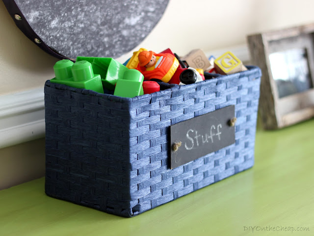 Cute storage basket with chalkboard label