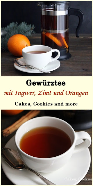 Gewürztee mit Ingwer, Zimt und Orangen