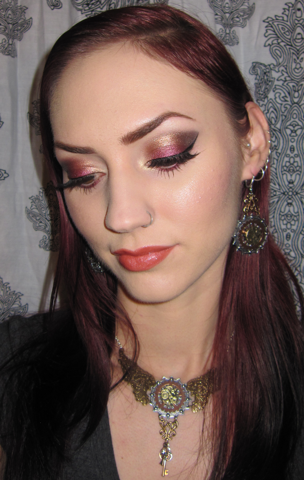 Glitter Is My Crack Gold Copper And Wine Eye Makeup Tutorial