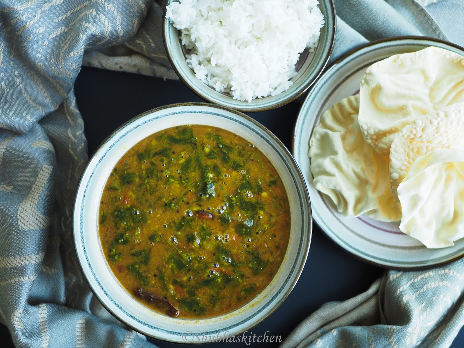 Meri Rasoi Palak Sambar / Spinachlentil Curry