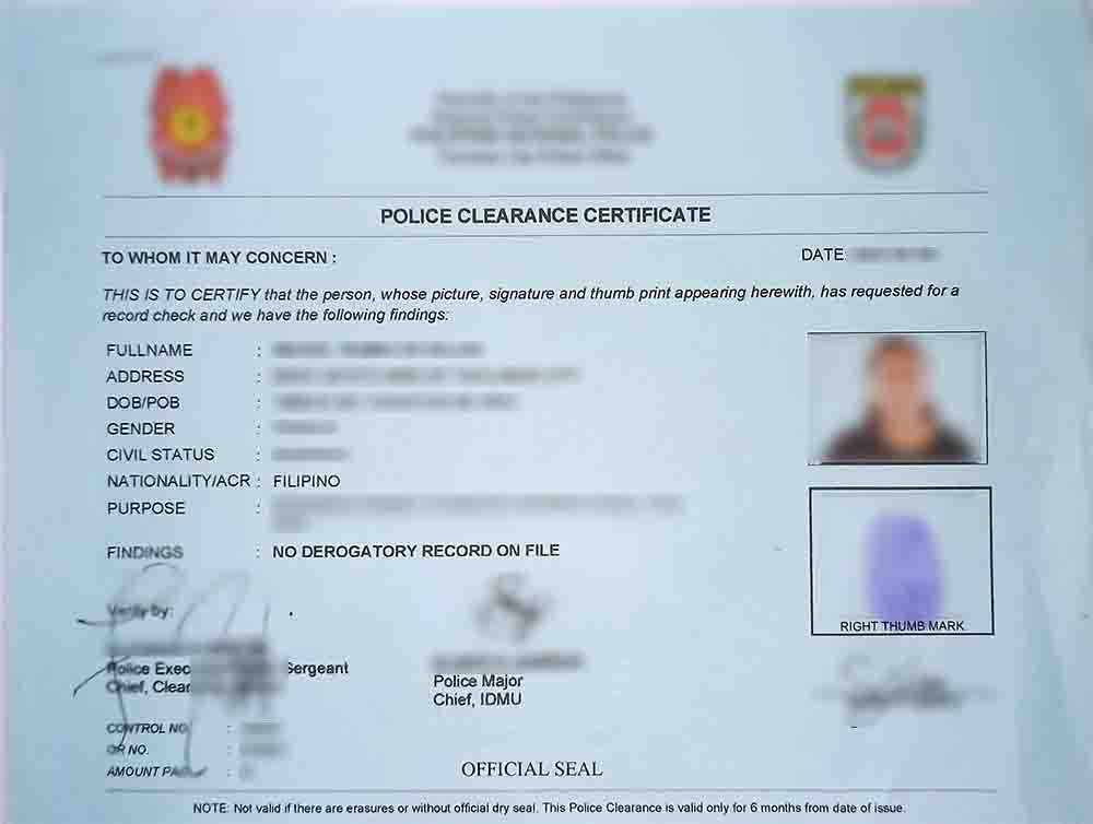National Police Clearance Online Registration & Requirements