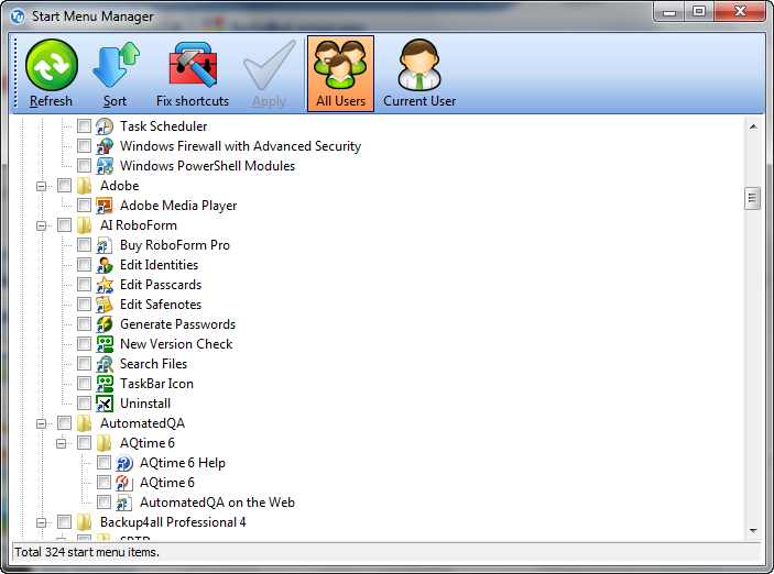 Menu manager