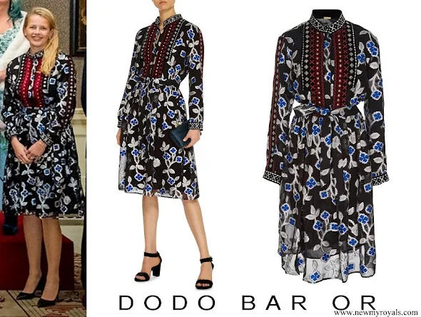 Princess Mabel wore Dodo Bar Or Loren Velvet-trimmed Floral Chiffon Dress