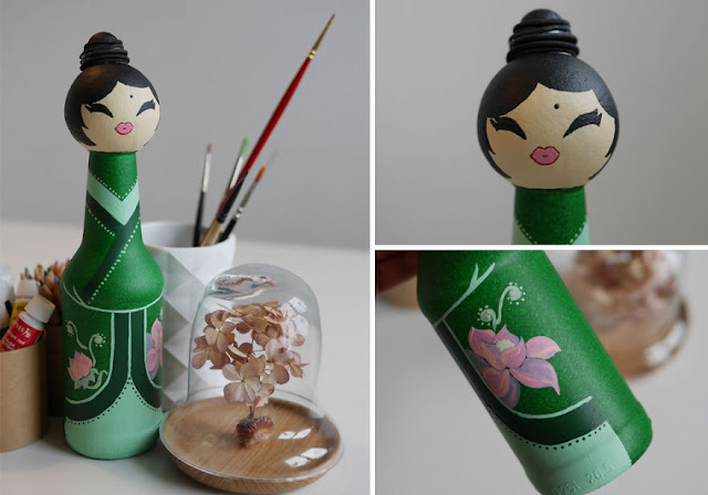 Bokeshi dolls : bottle Japanese dolls