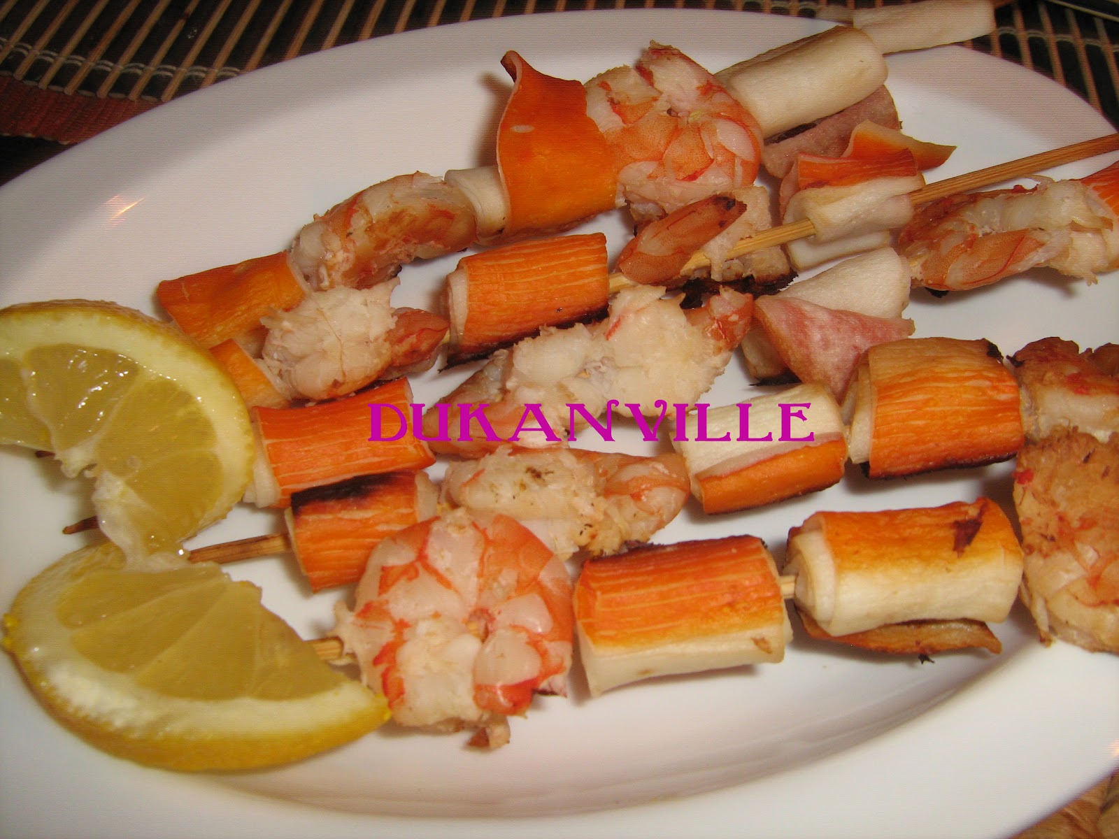 DukanVille Ricette Dukan SPIEDINI DI GAMBERI E SURIMI